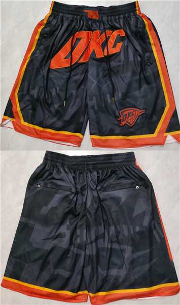 Mens Oklahoma City Thunder Black City Edition Shorts (Run Small)